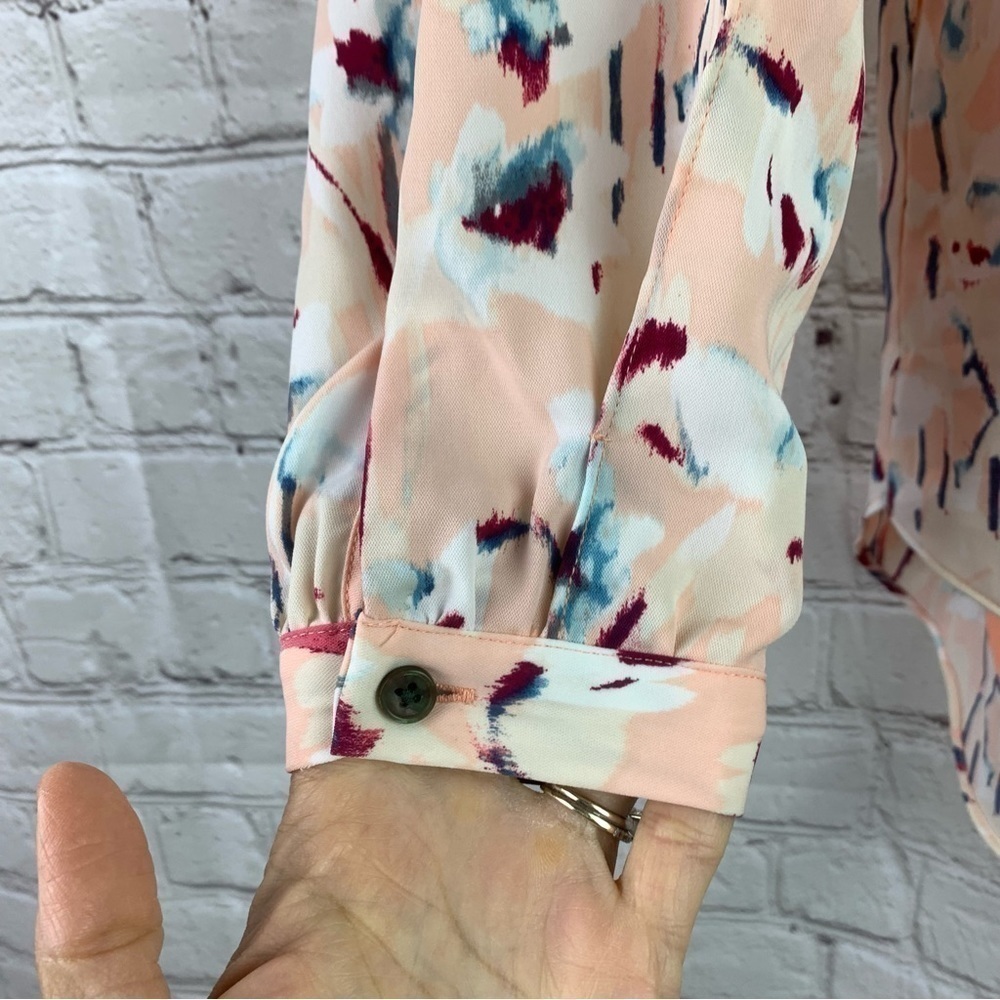 HAUTE Hippie Tribe Peach Floral Cold Shoulder Blouse Small - Picture 3 of 9